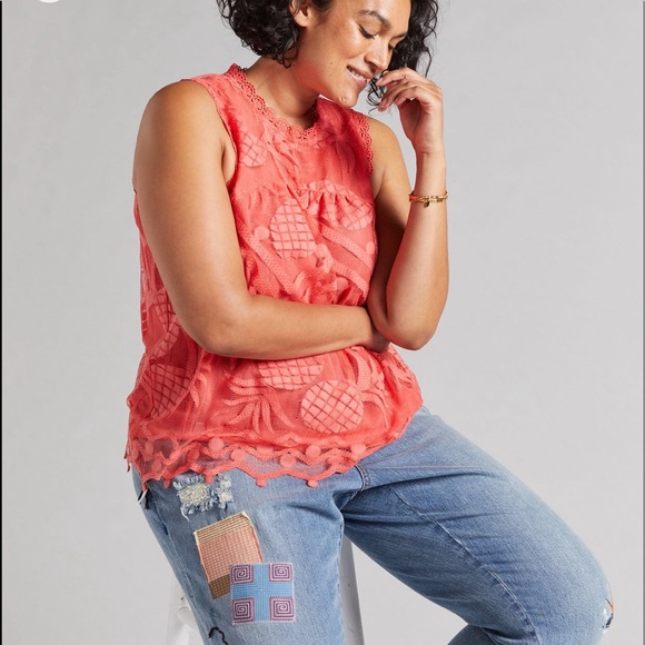 Anthropologie | MAEVE PINEAPPLE LACE BLOUSE | Medium ๐ - Picture 5 of 9